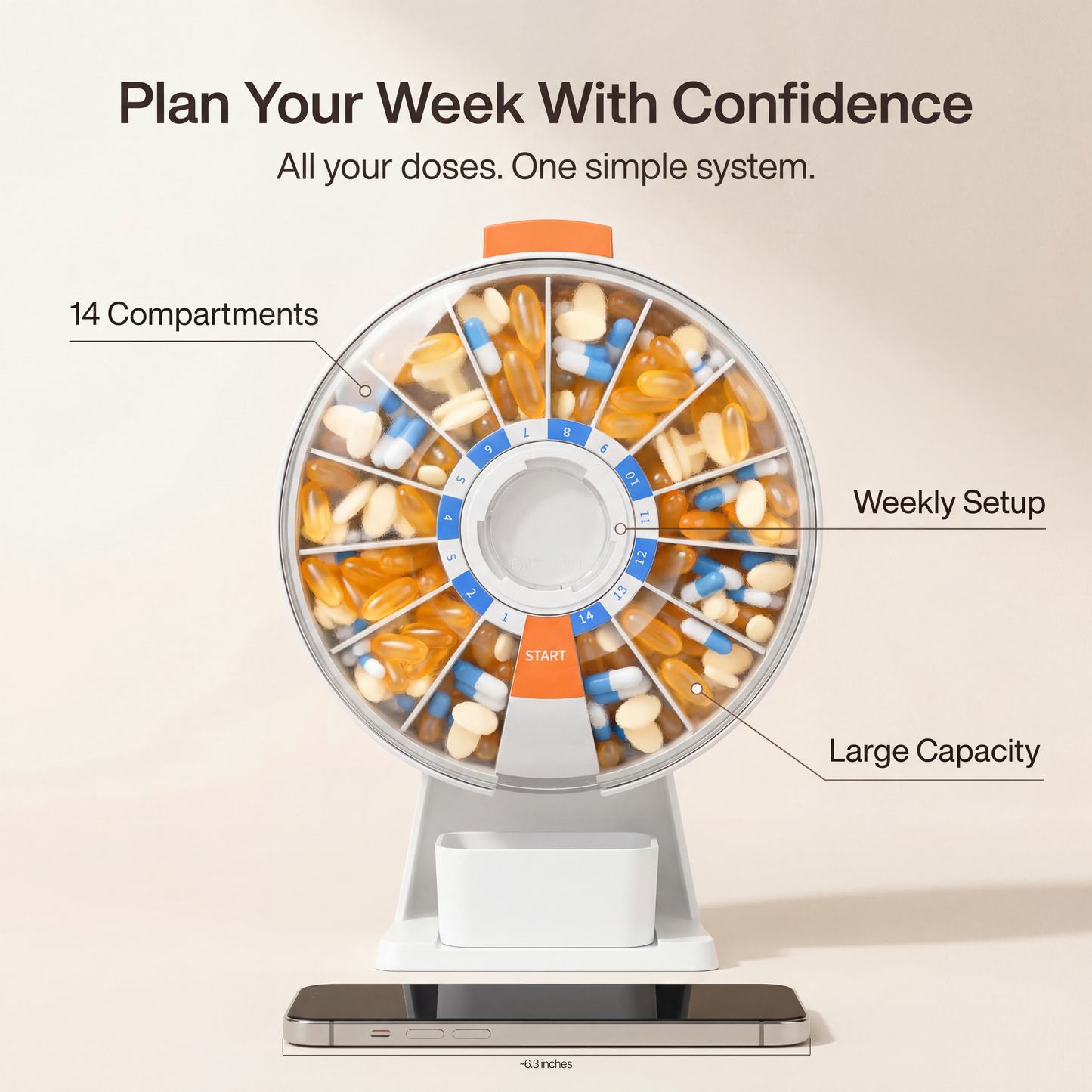 DailyDose Push-Button Pill Dispenser