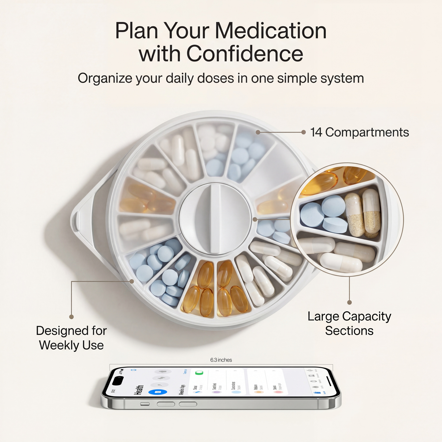 DailyDose Push-Button Pill Dispenser