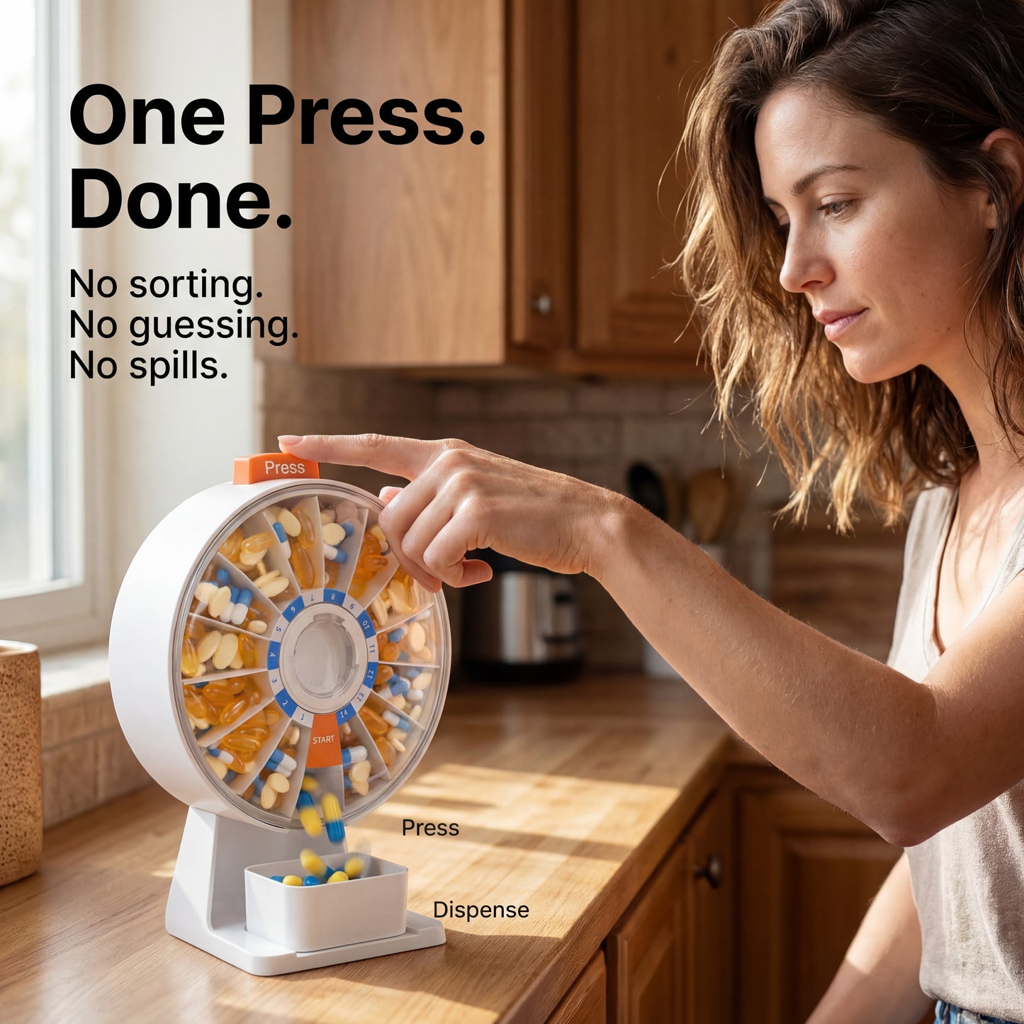 DailyDose Push-Button Pill Dispenser